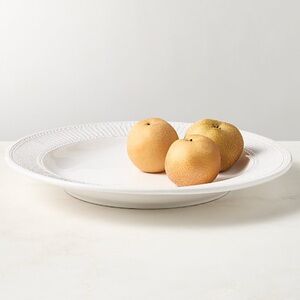 New! 🇮🇹✨🇮🇹 CB2 White Stoneware Textures Round Serving Platter